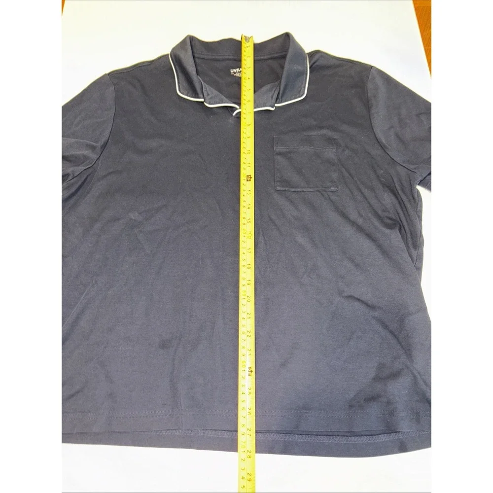 Untuckit Mens Medium Blue Stretch Knit Golf Polo Short Sleeve 100% Cotton‎ 2XL